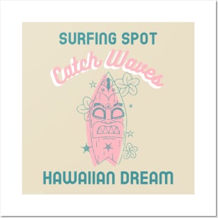 Surfer Surf Surfing Hawaii Hawaiian Posters and Art
